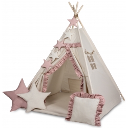 Namiot TIPI TEEPEE dla dzieci 3 poduszki przytulanki+GIRLANDA produkt PL